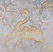 Wall painting of a camel and eagle